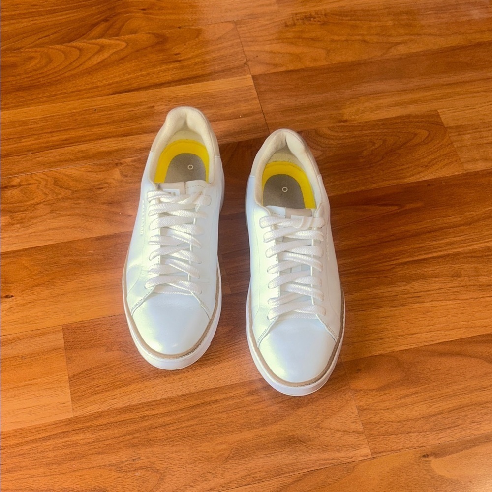 Cole Haan Women's White and Yellow Sneakers